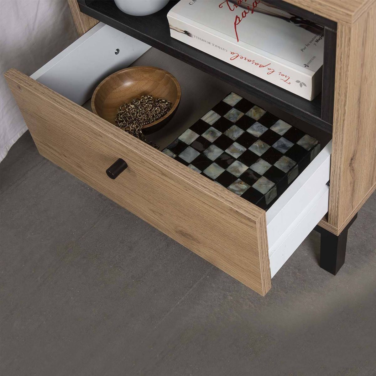 TU MESITA - Velador Mesa de Noche Contemporáneo Sandra Duna