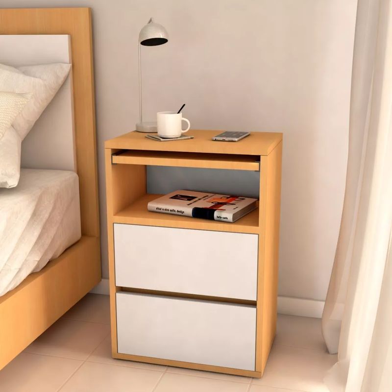 TU MESITA - Velador Mesa de Noche Atacama con Desayunador BlancoHaya TU MESITA