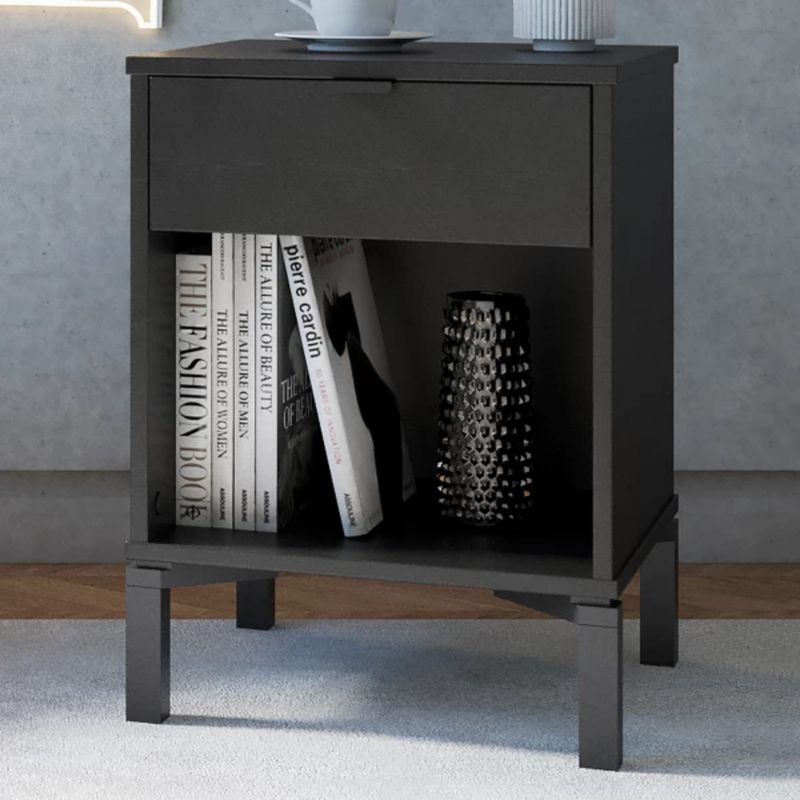 TU MESITA - Velador Mesa de Noche Morgan color Negro TU MESITA 1 cajón