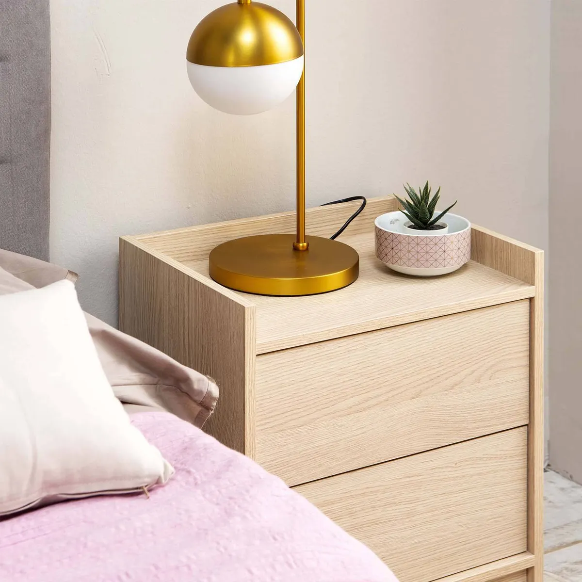 TU MESITA - Velador Mesa de Noche Paola 2 cajones