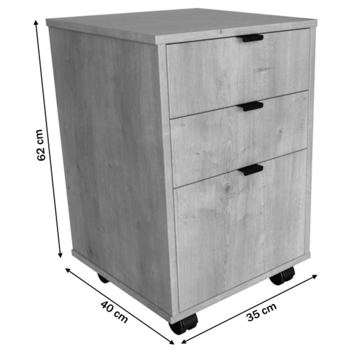 TU MESITA - Velador Mesa de Noche Rodizio con ruedas color Negro TU MESITA