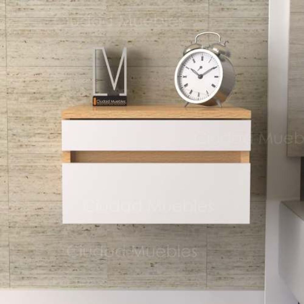 TU MESITA - Velador Flotante Celine con Desayunador color BlancoDuna TU MESITA