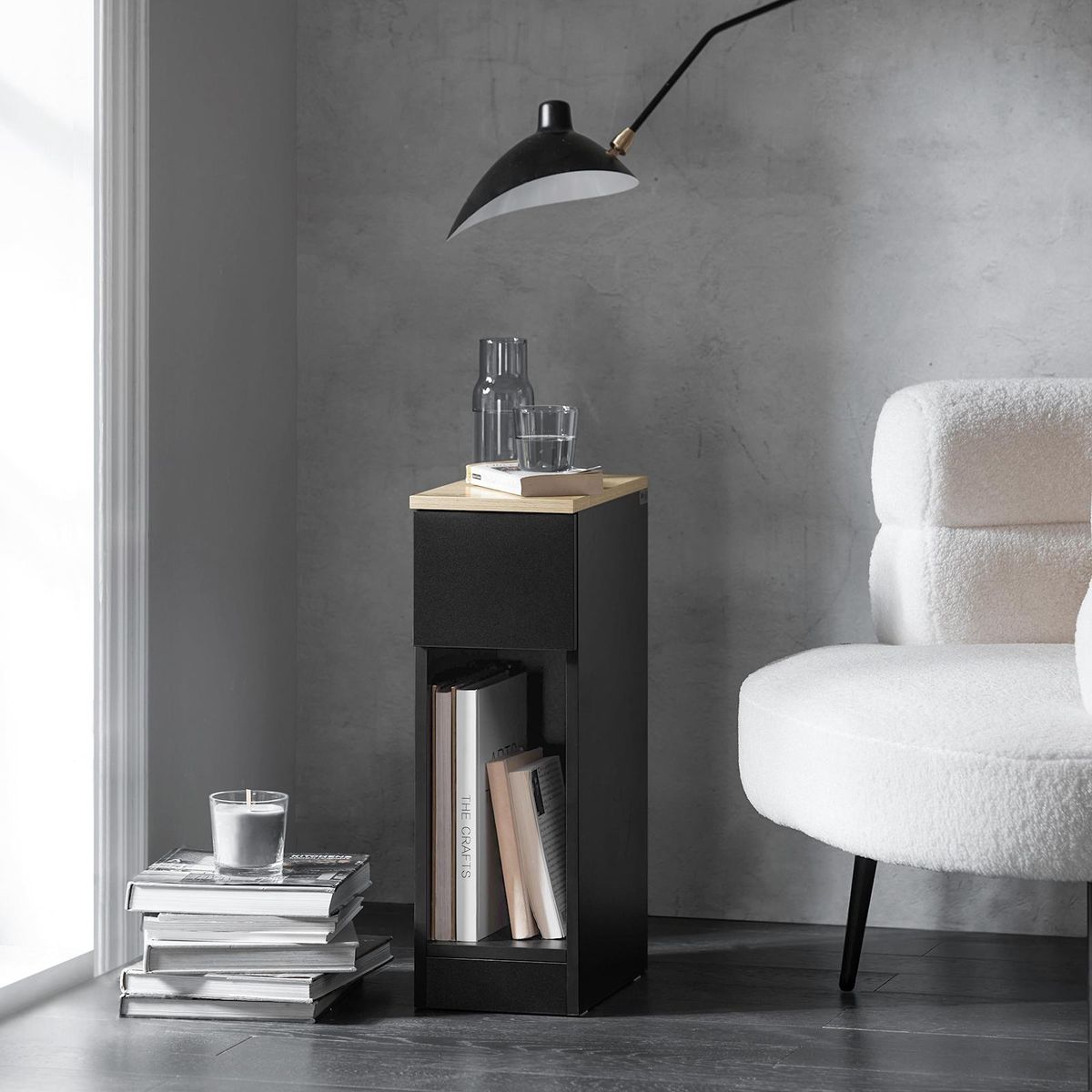 TU MESITA - Velador Mesa Lateral Monique color NegroDuna TU MESITA 1 cajón