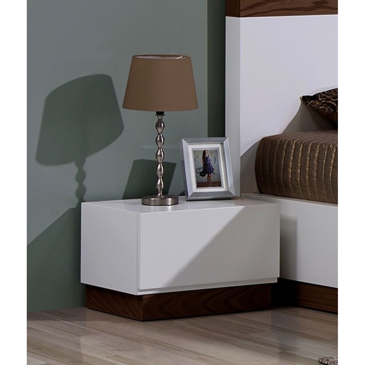 TU MESITA - Velador Mesa de Noche Paraiso color Blanco 1 cajón TU MESITA