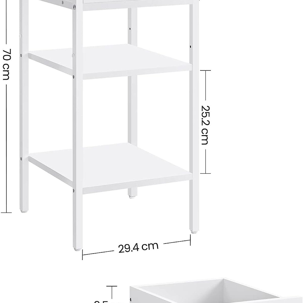 TU MESITA - Velador Moderno Cesarina 1 Cajón Blanco TU MESITA