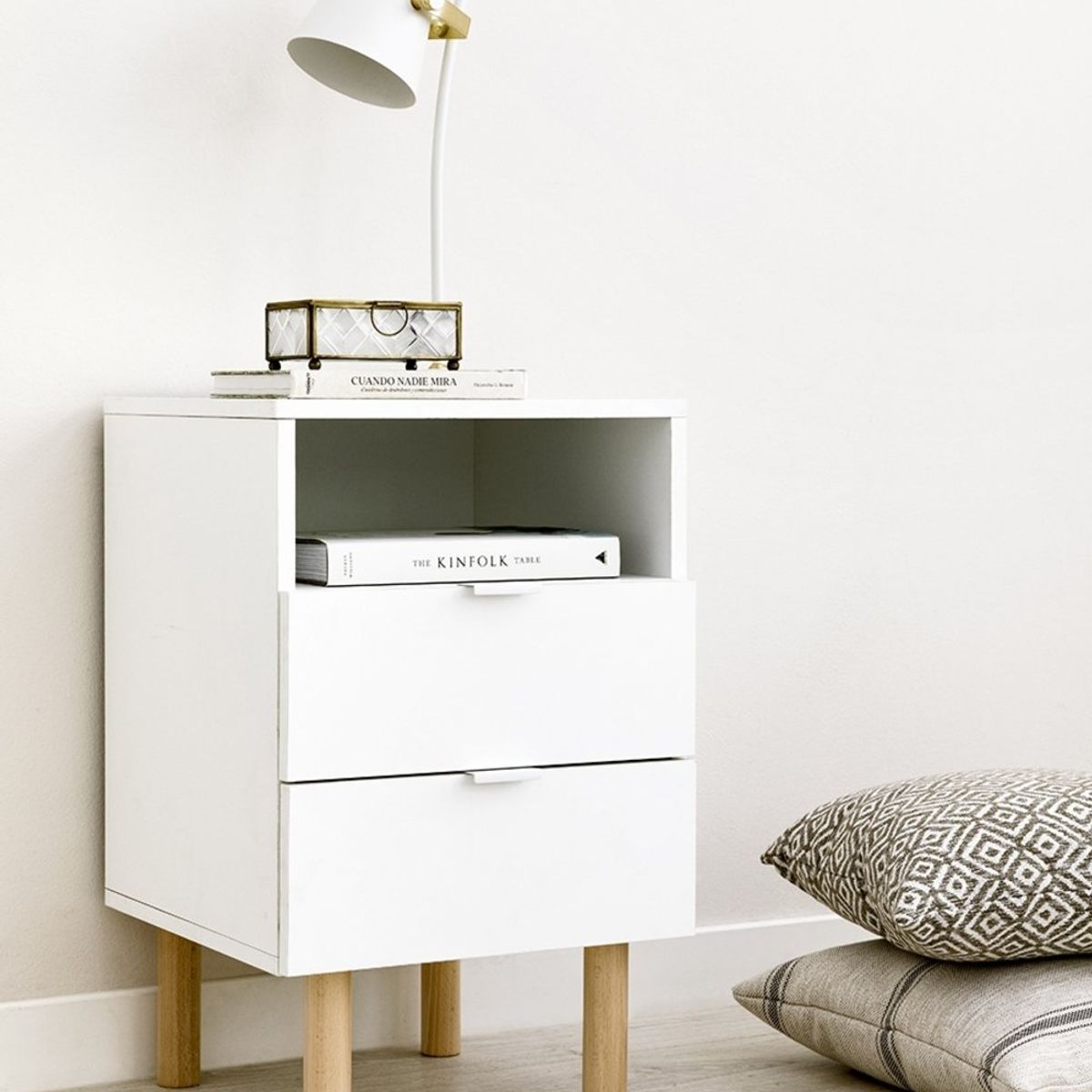 TU MESITA - Velador Estilo Nórdico 2 Cajones