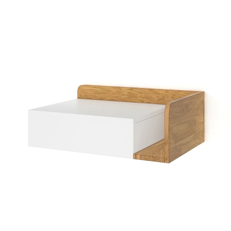 TU MESITA - Velador  Flotante Moderno 1 cajón Tiny color BlancoDuna TU MESITA
