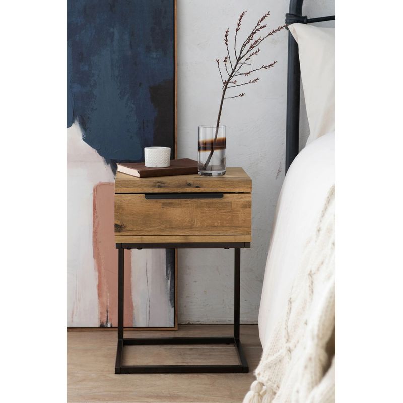 TU MESITA - Velador Flotante Icarus color Marrón 1 cajón TU MESITA