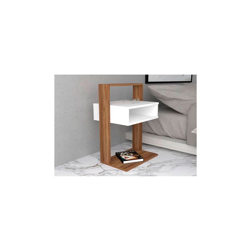 TU MESITA - Velador Minimalista Malca BlancoCafé