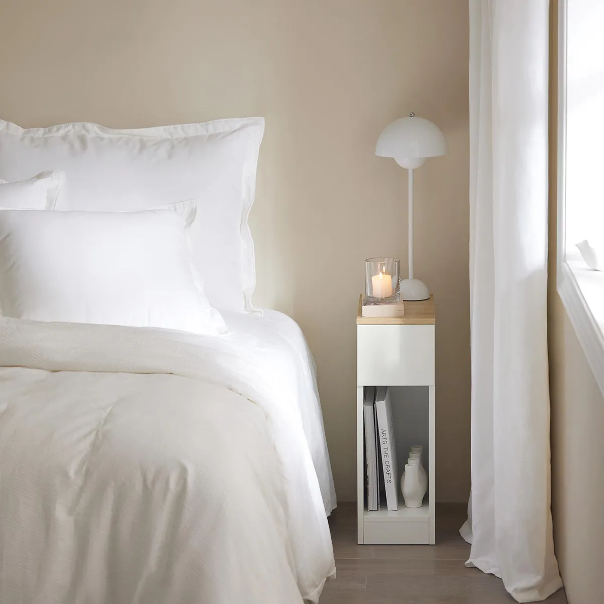 TU MESITA - Velador Mesa Lateral Monique color BlancoDuna TU MESITA 1 cajón