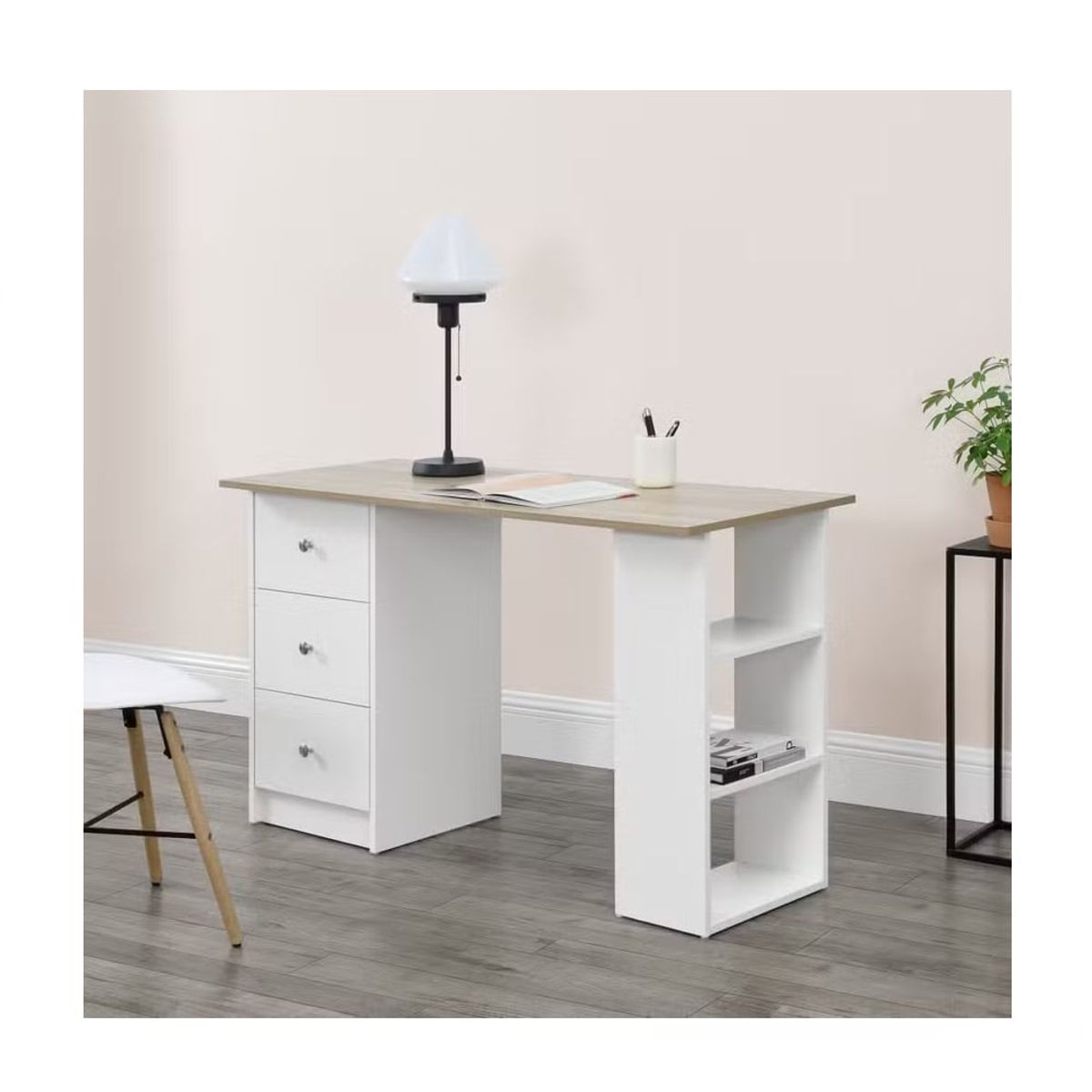 GENERICO - Escritorio Moderno Monique BlancoMarrón Claro R&R MUEBLES