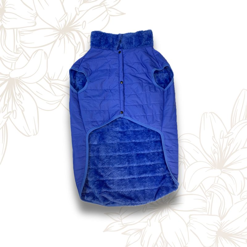 GENERICO - Ropa para perros - Impermeable azul con felpa - Talla 7