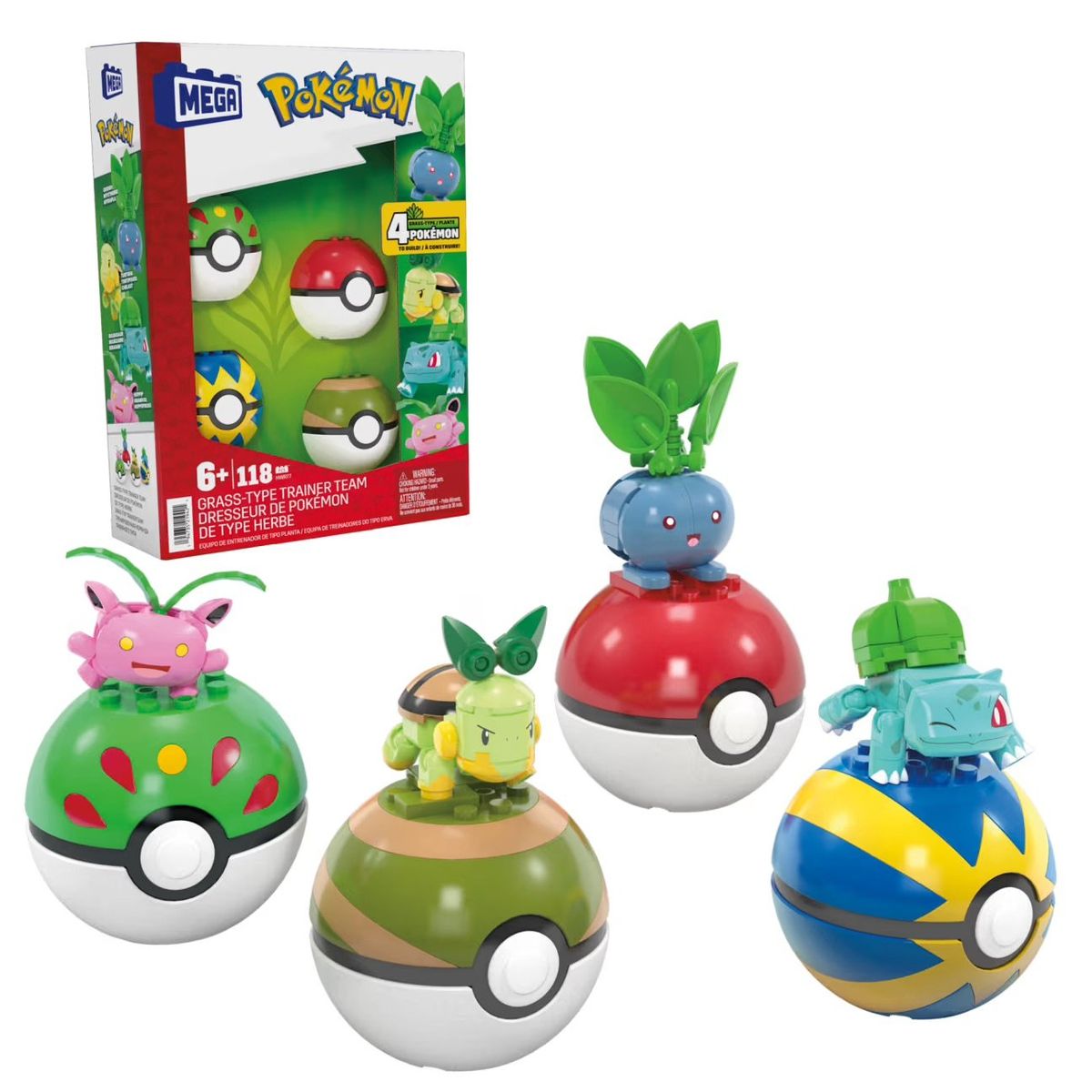 POKEMON - Mega Pokémon Tipo hierva 118 Bloques Bulbasaur Oddish Hoppip
