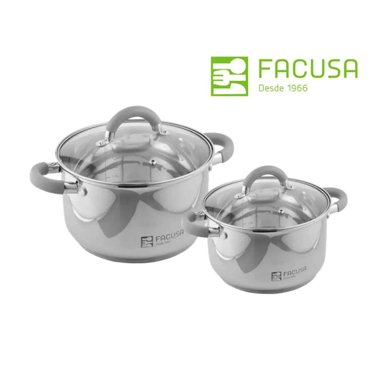 FACUSA - Set de ollas x 2 FACUSA  acero inoxidable
