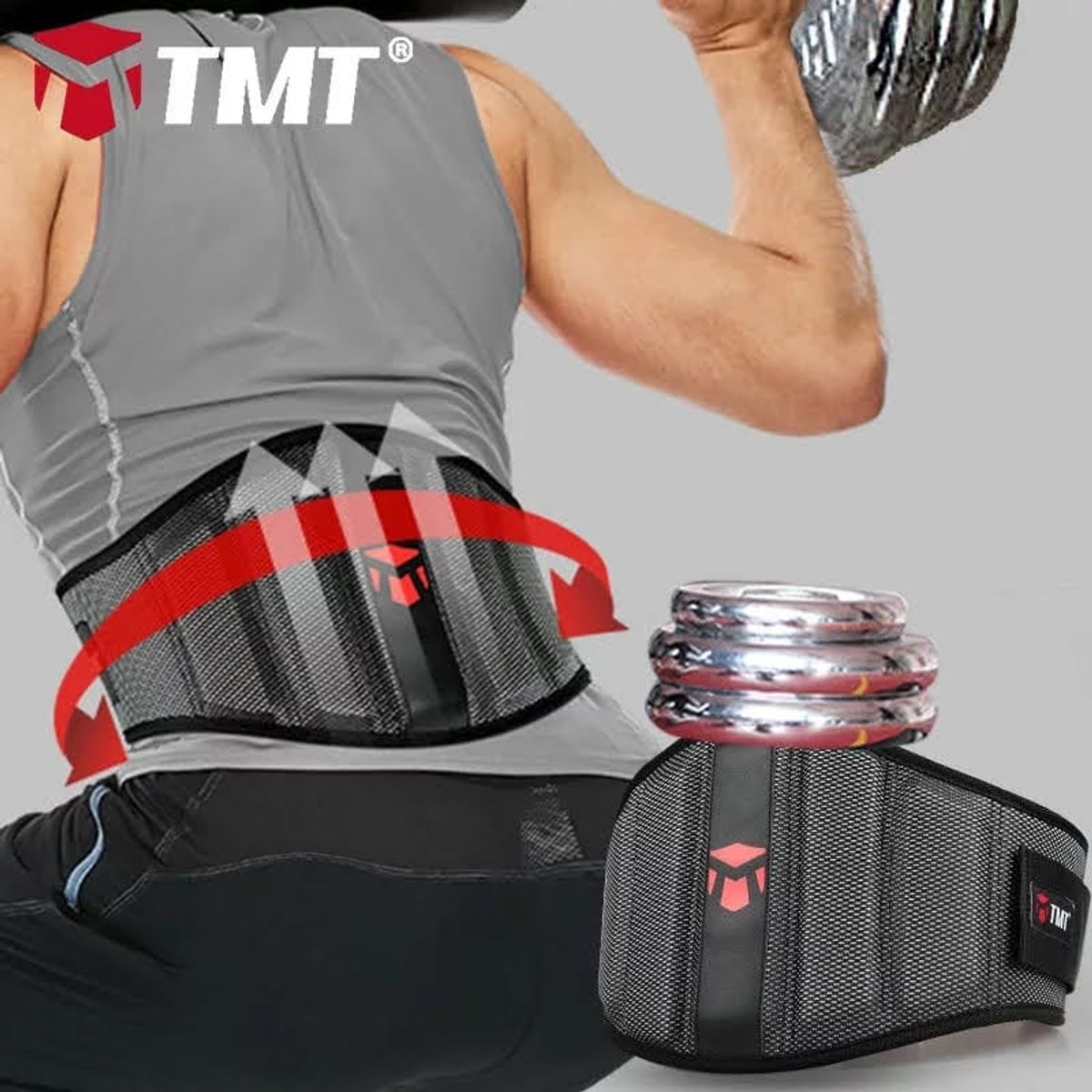 TMT - Cinturón con soporte lumbar para gimnasio - Talla M