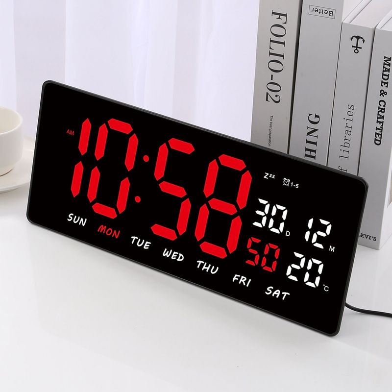 GENERICO - Reloj Despertador Inteligente Pantalla Grande Calendario Completo