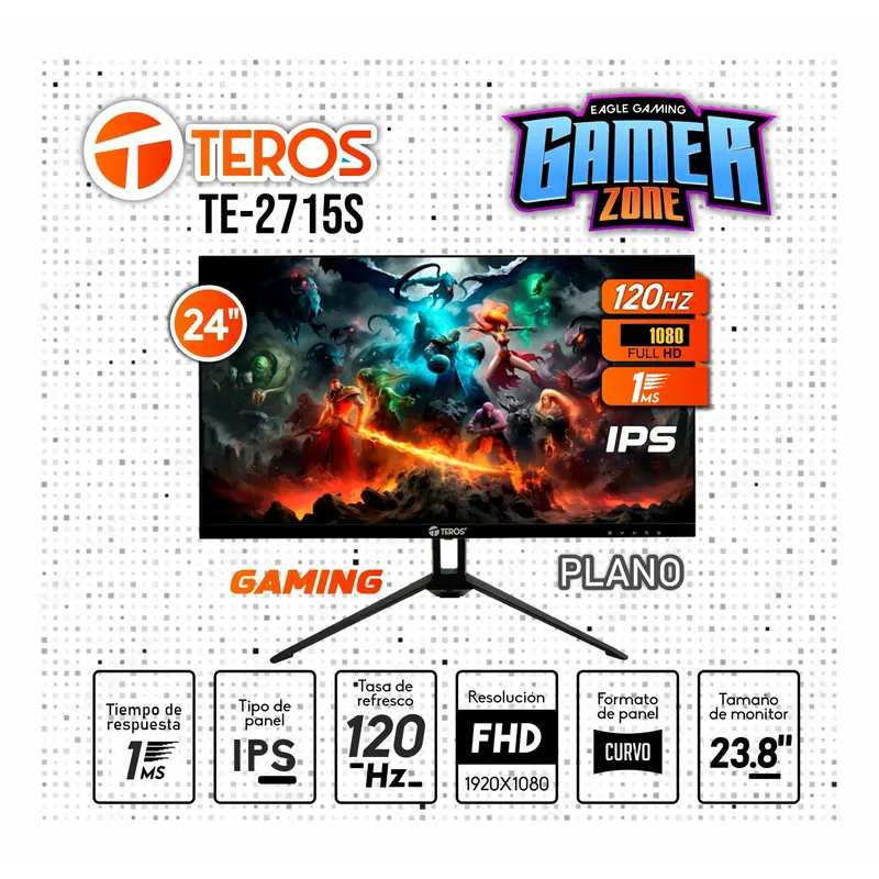 TEROS - Monitor Teros24" TE-2415S 23.8 IPS 120HZ 1MS HDMI PARLANTE FUL HD