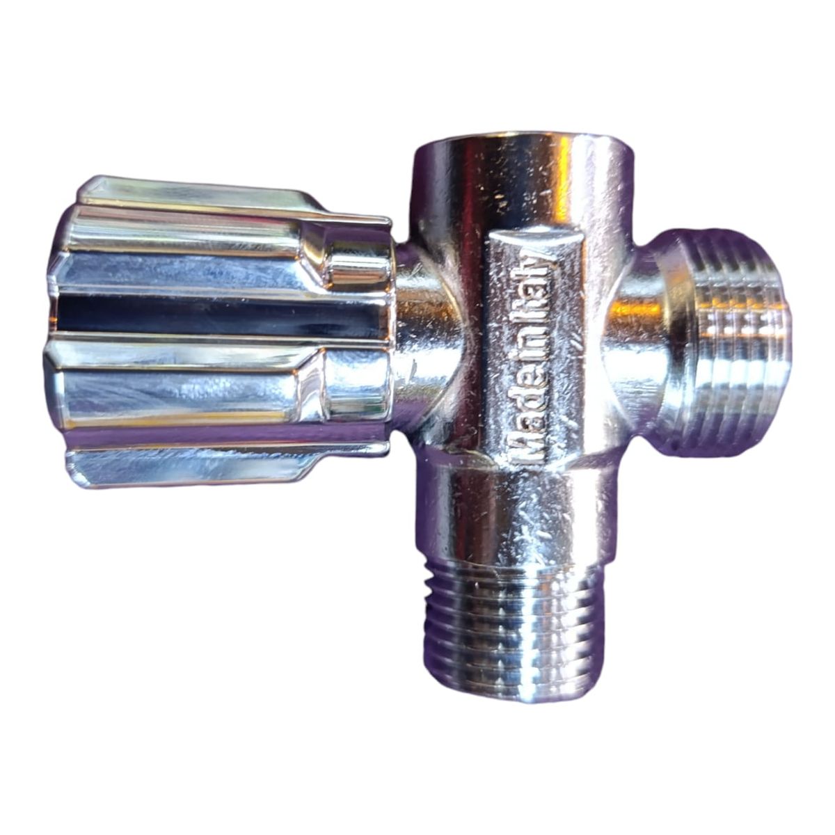 GENERICO - Válvula Doble para conectar lavadora y Caño conexión a la pared, bronce cromado