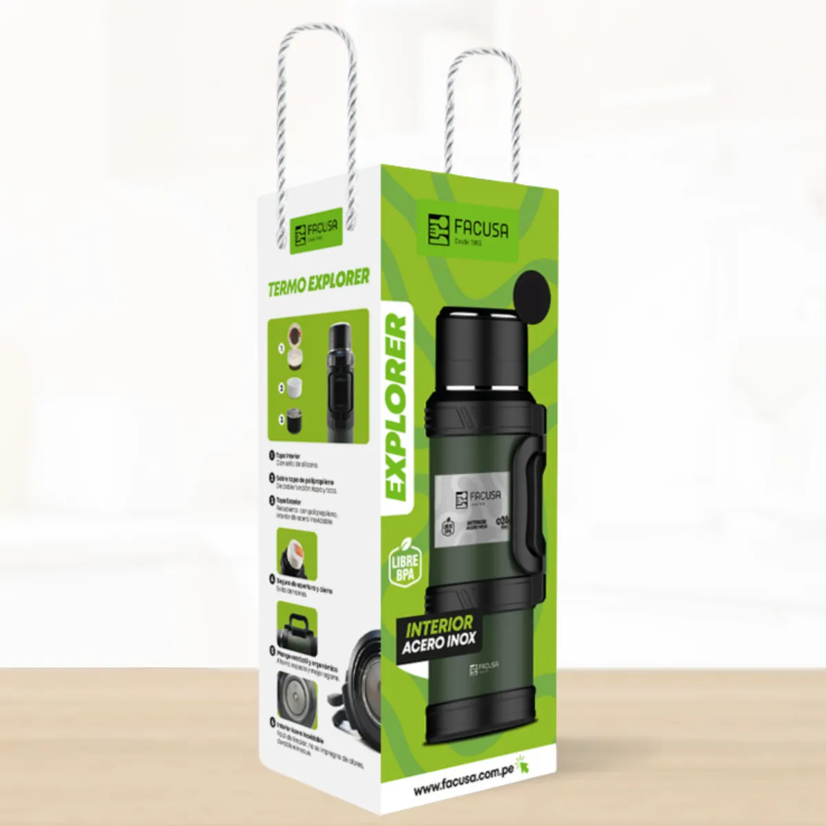 FACUSA - Termo de Bebida Explorer Facusa Verde 2.0 L