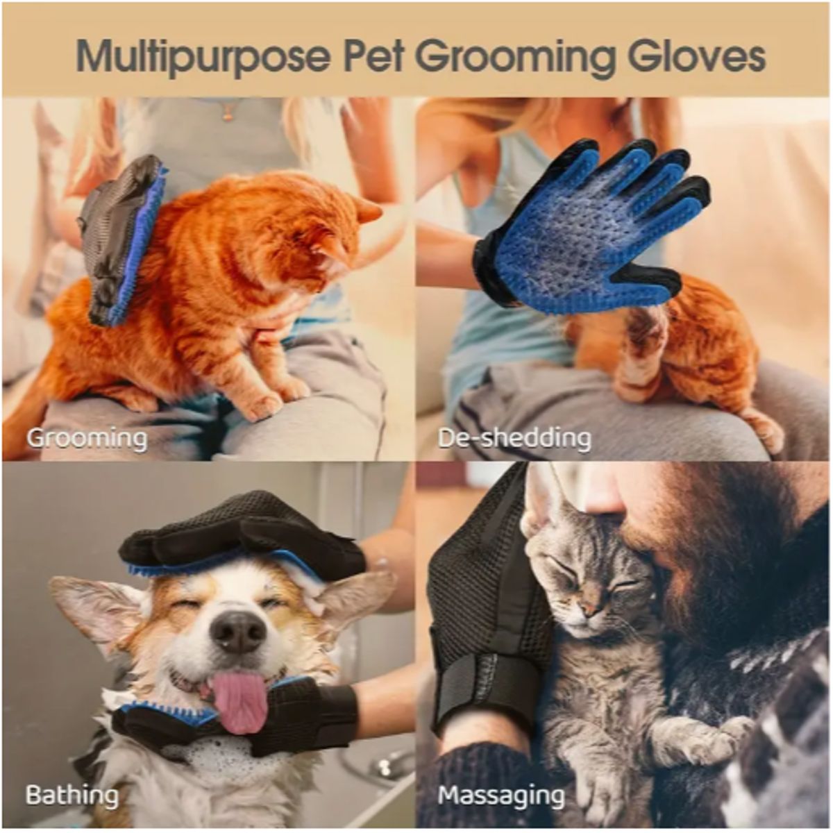 GENERICO - Guante Quita Pelusa para Mascotas