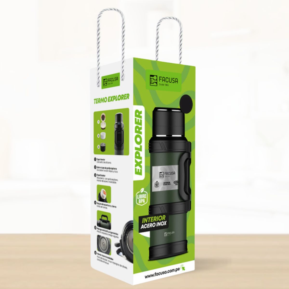 FACUSA - Termo de Bebida Explorer Facusa Negro 2.5 L