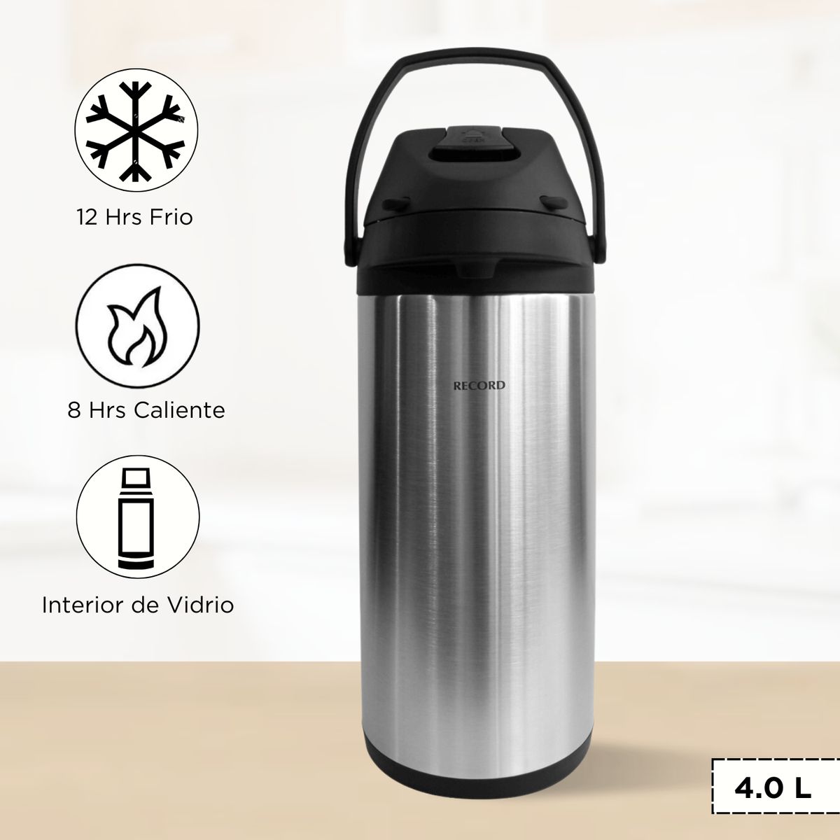 RECORD - Termo Sifon de Acero Record 4.0 L