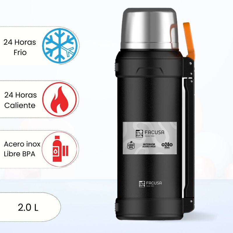 FACUSA - Termo de Bebida  Facusa Negro 2.0 L