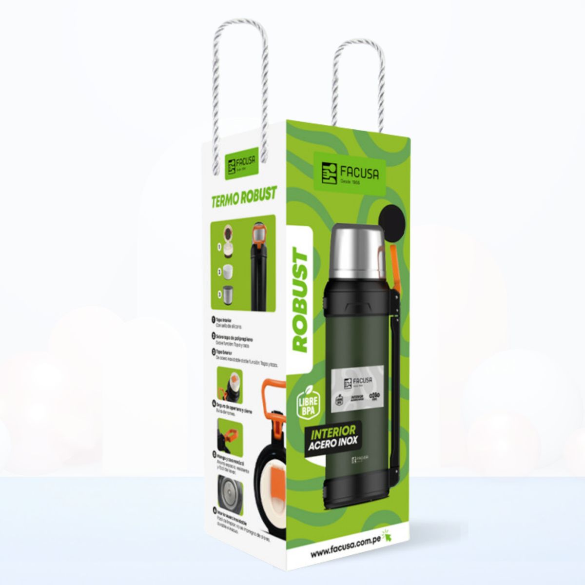 FACUSA - Termo de Bebida  Facusa Negro 2.0 L