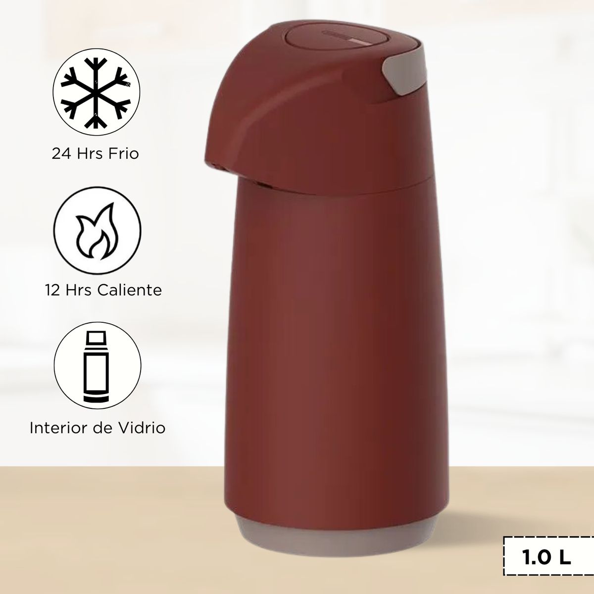 TRAMONTINA - Termo Sifon Exata Tramontina Rojo 1.0 L