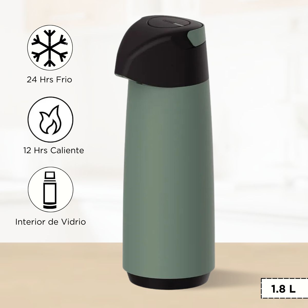 TRAMONTINA - Termo Sifon Exata Tramontina Verde 1.8 L