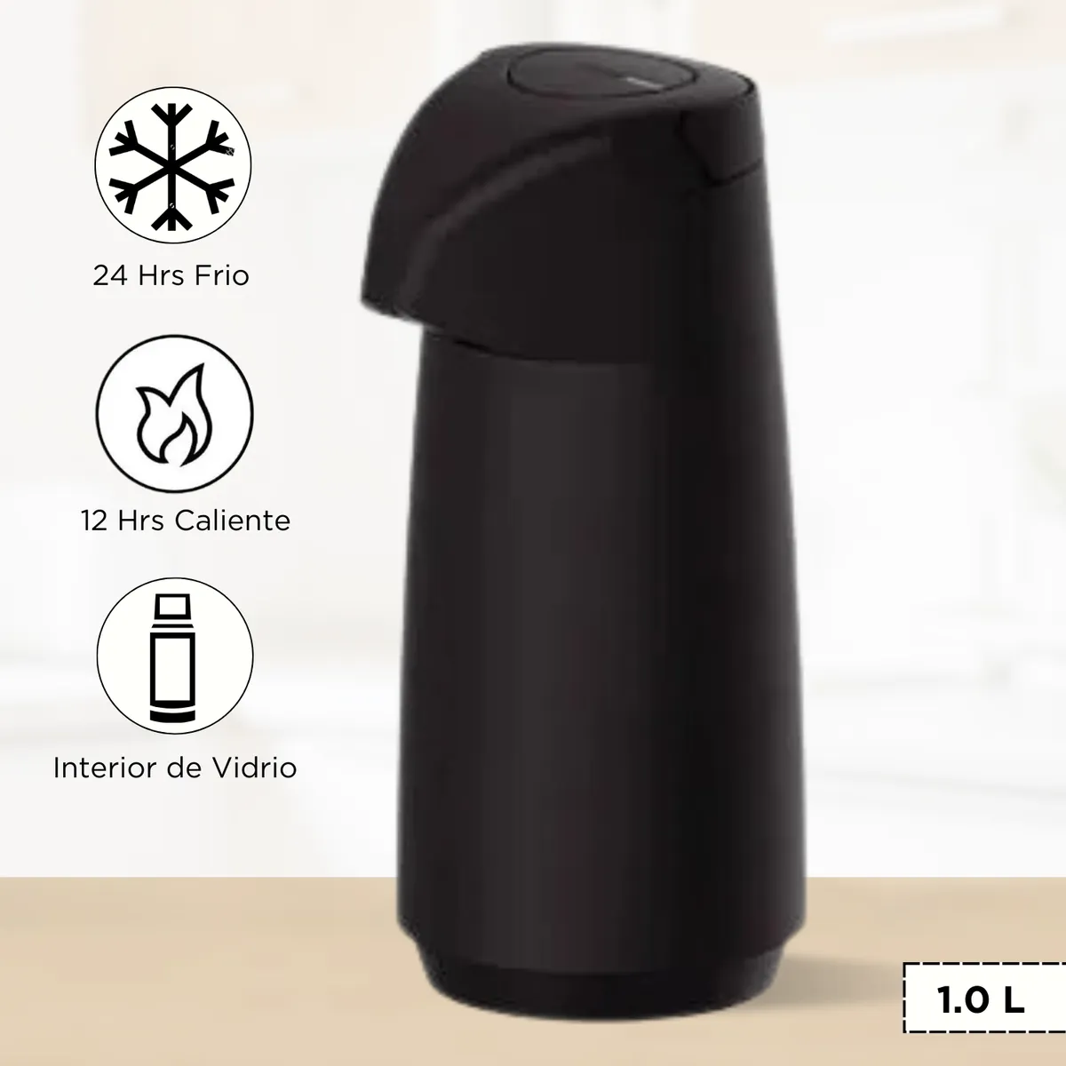 TRAMONTINA - Termo Sifon Exata Tramontina Negro 1.0 L