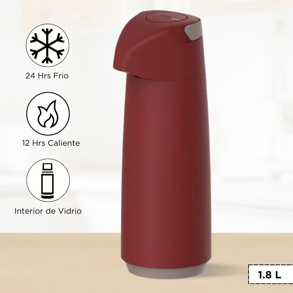 TRAMONTINA - Termo Sifon Exata Tramontina Rojo 1.8 L