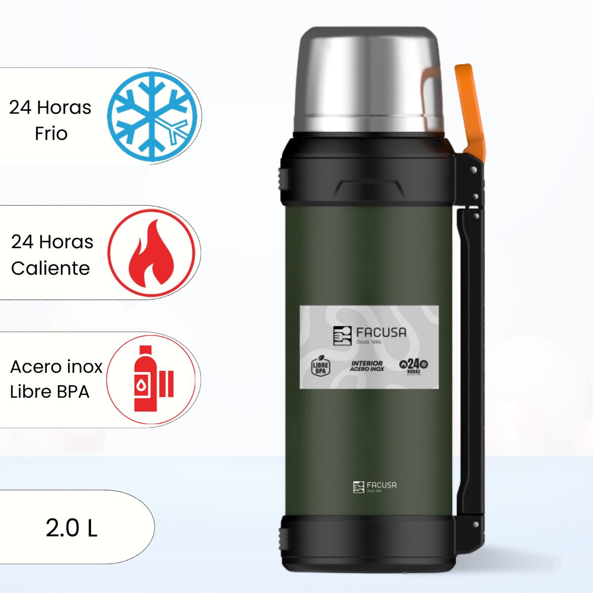 FACUSA - Termo de Bebida  Facusa Verde 2.0 L