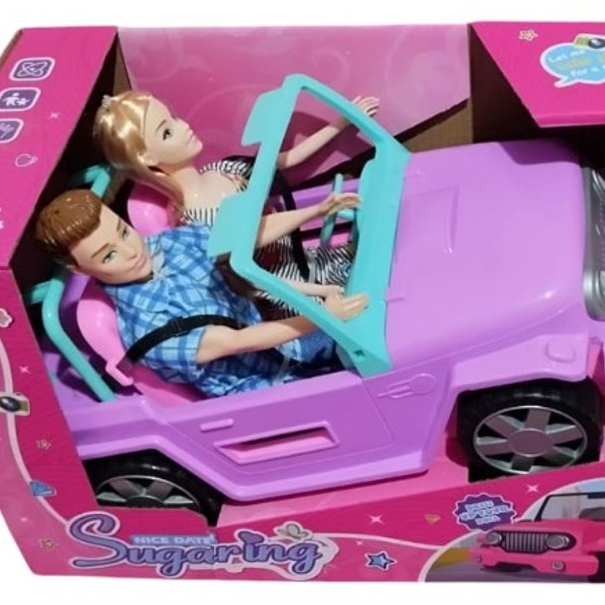 GENERICO - Jeep de paseo incluye pareja de muñecos