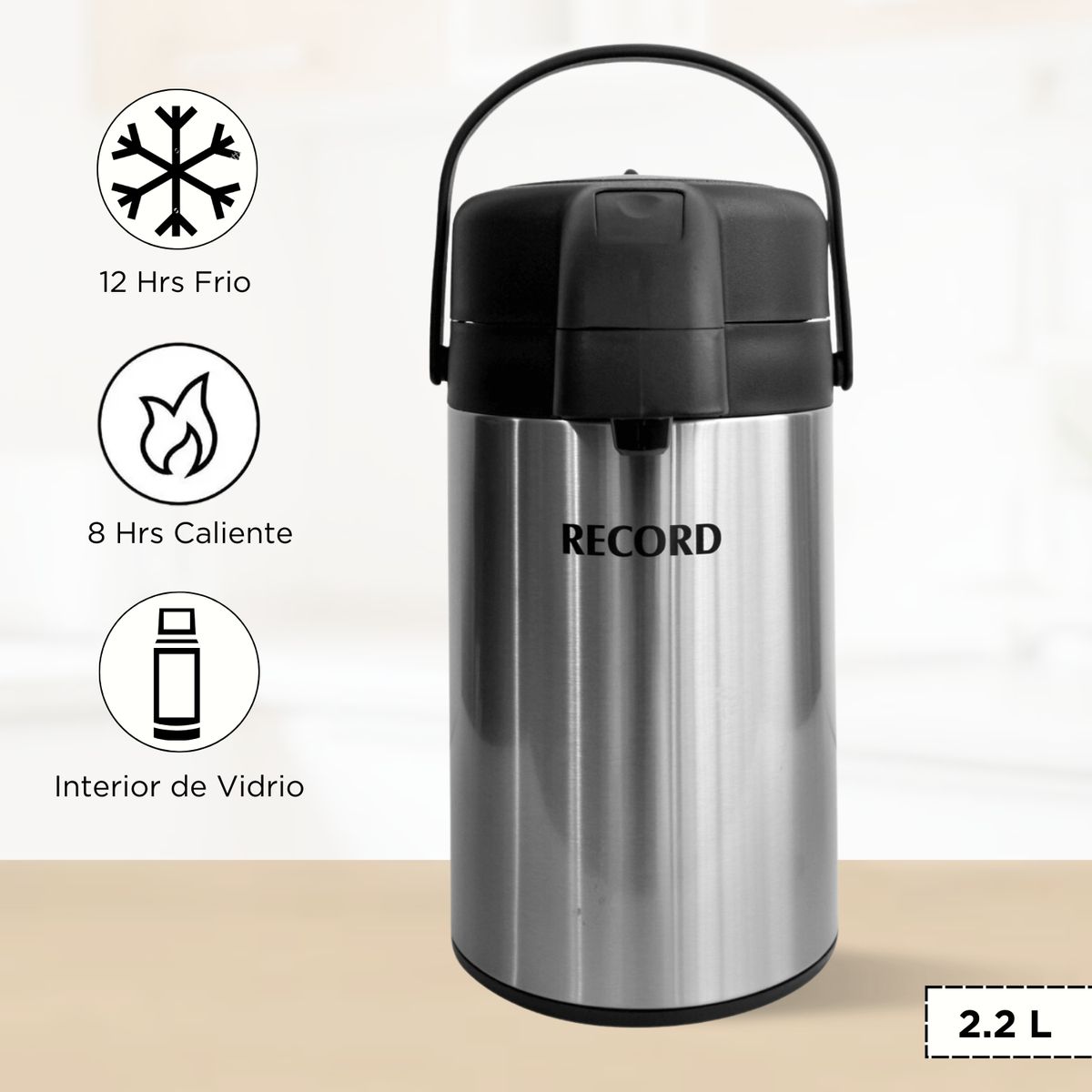 RECORD - Termo Sifon de Acero Record 2.2 L