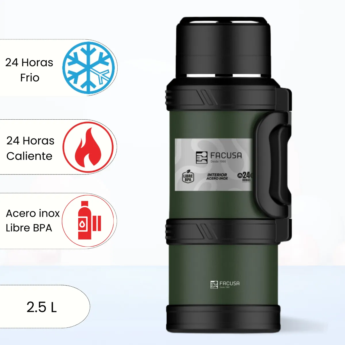 FACUSA - Termo de Bebida Explorer Facusa Verde 2.5 L