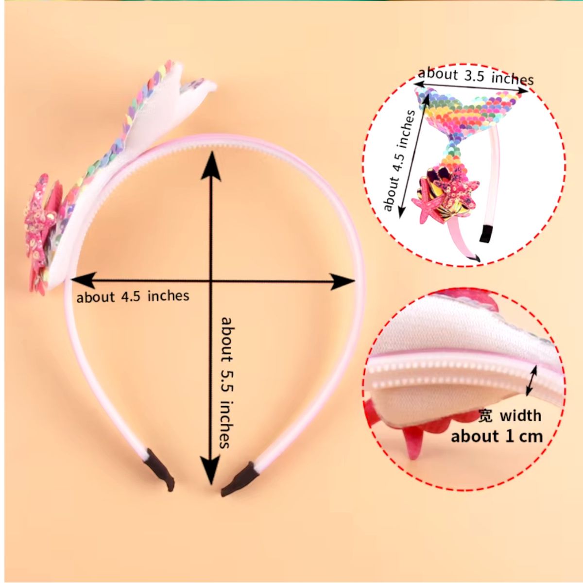 GENERICO - VINCHA PARA NIÑA LAZO DE SIRENA