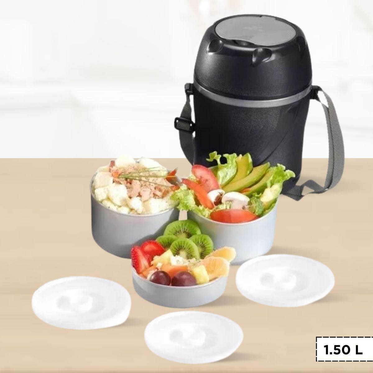 POLIMES - Termo de Comida Tres Divisiones Style polimes 1.5 L