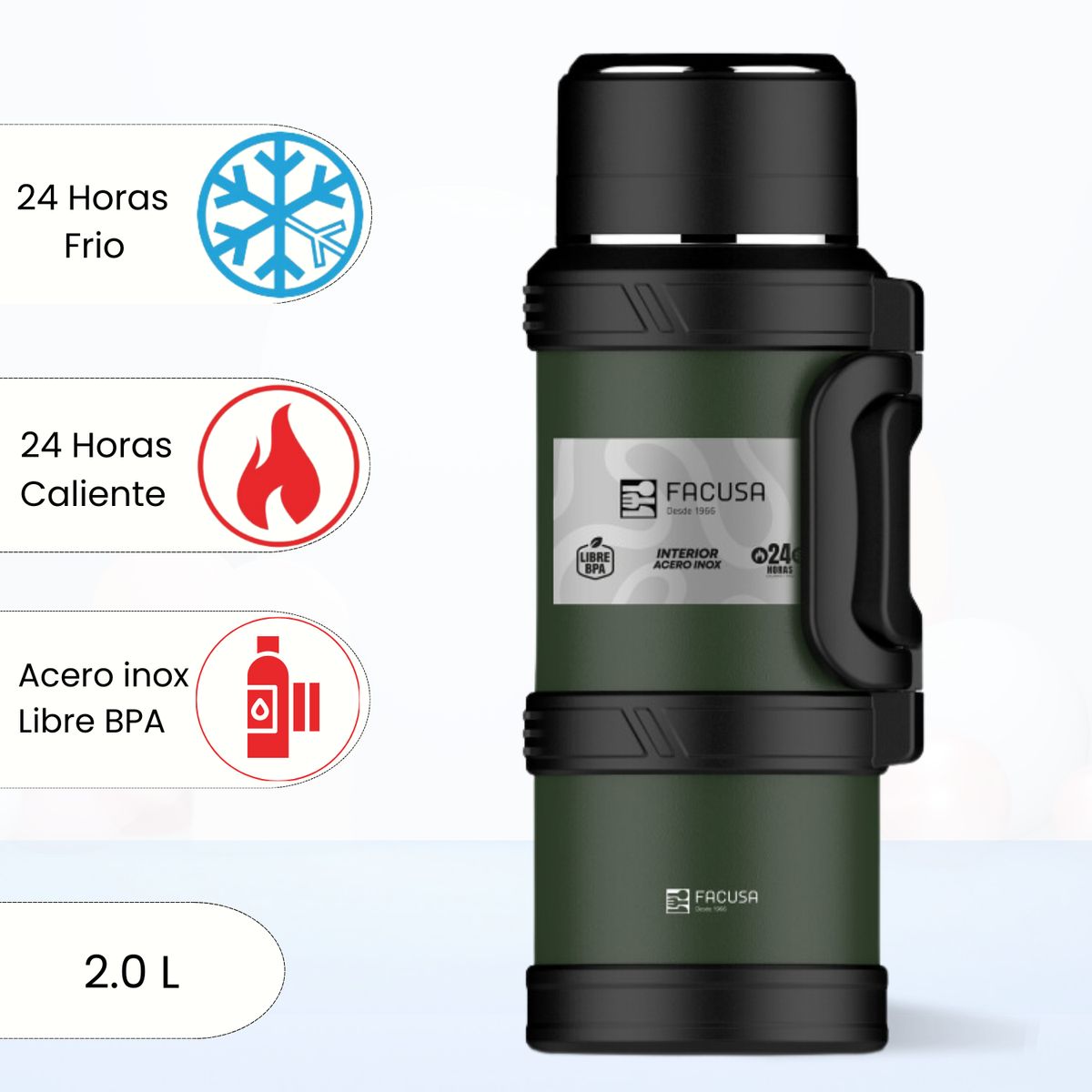 FACUSA - Termo de Bebida Explorer Facusa Verde 2.0 L