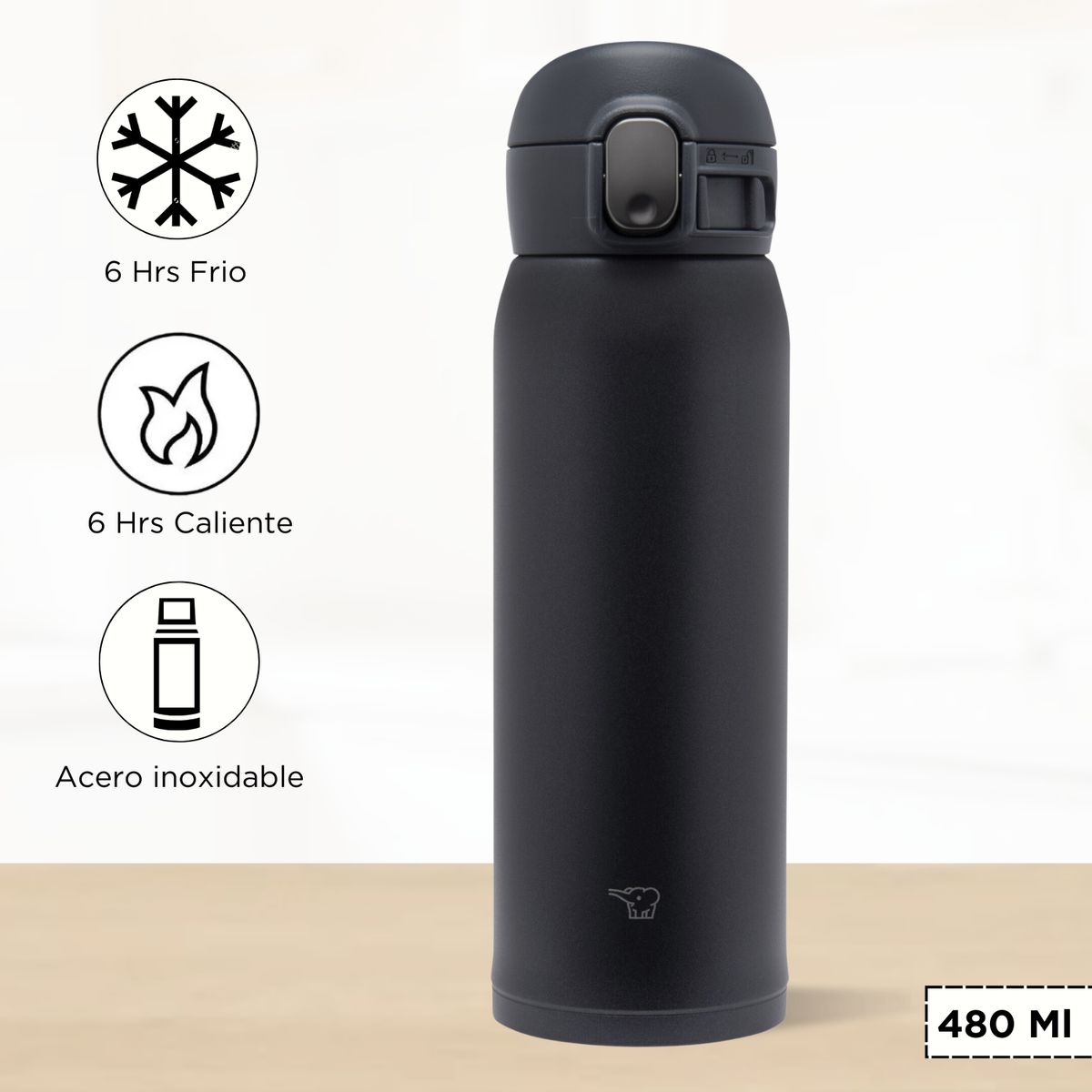 ZOJIRUSHI - Termo de Bebida Baby Mug Zojirushi Negro 480 Ml