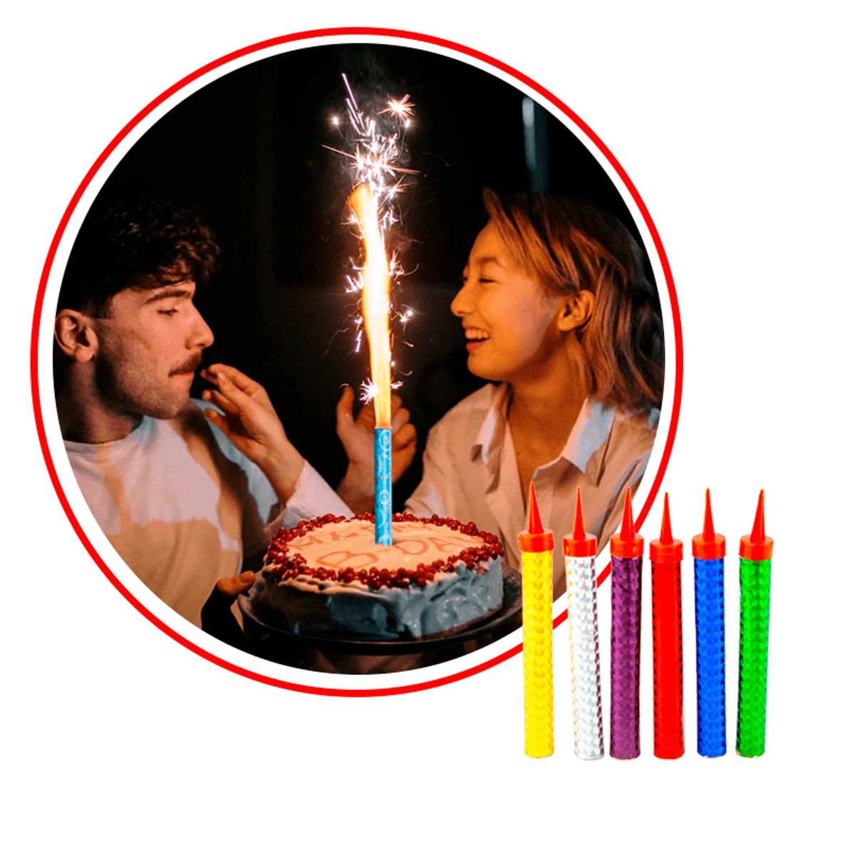 GENERICO - Set de velas volcán para cumpleaños