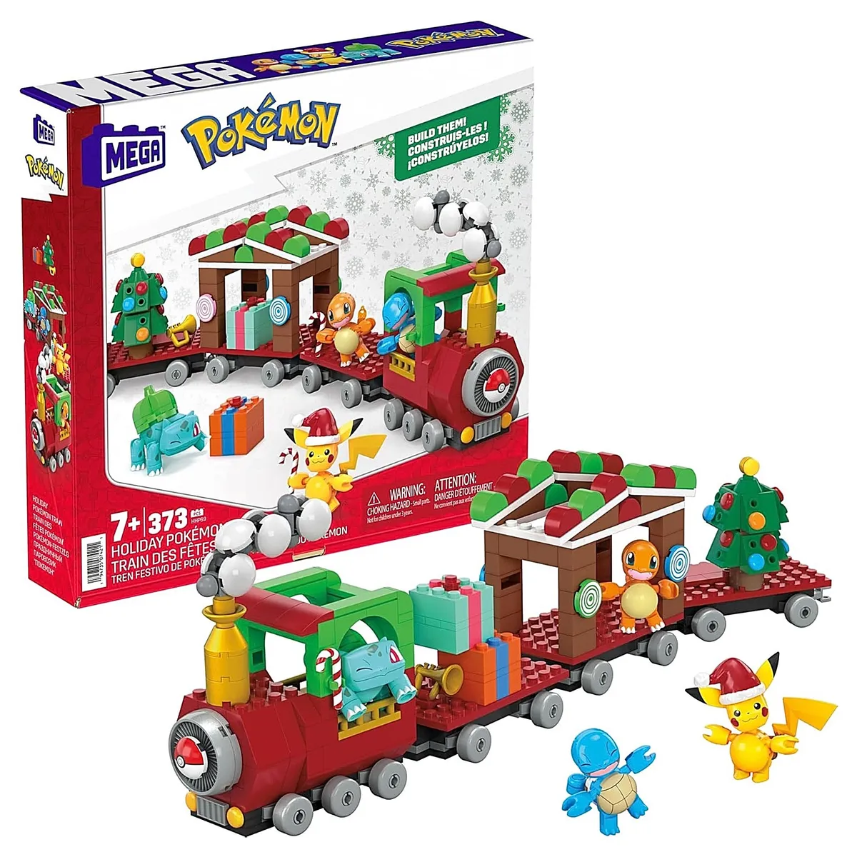 POKEMON - Mega Pokémon Set 4 Tren Navidad 373 Bloques o Piezas