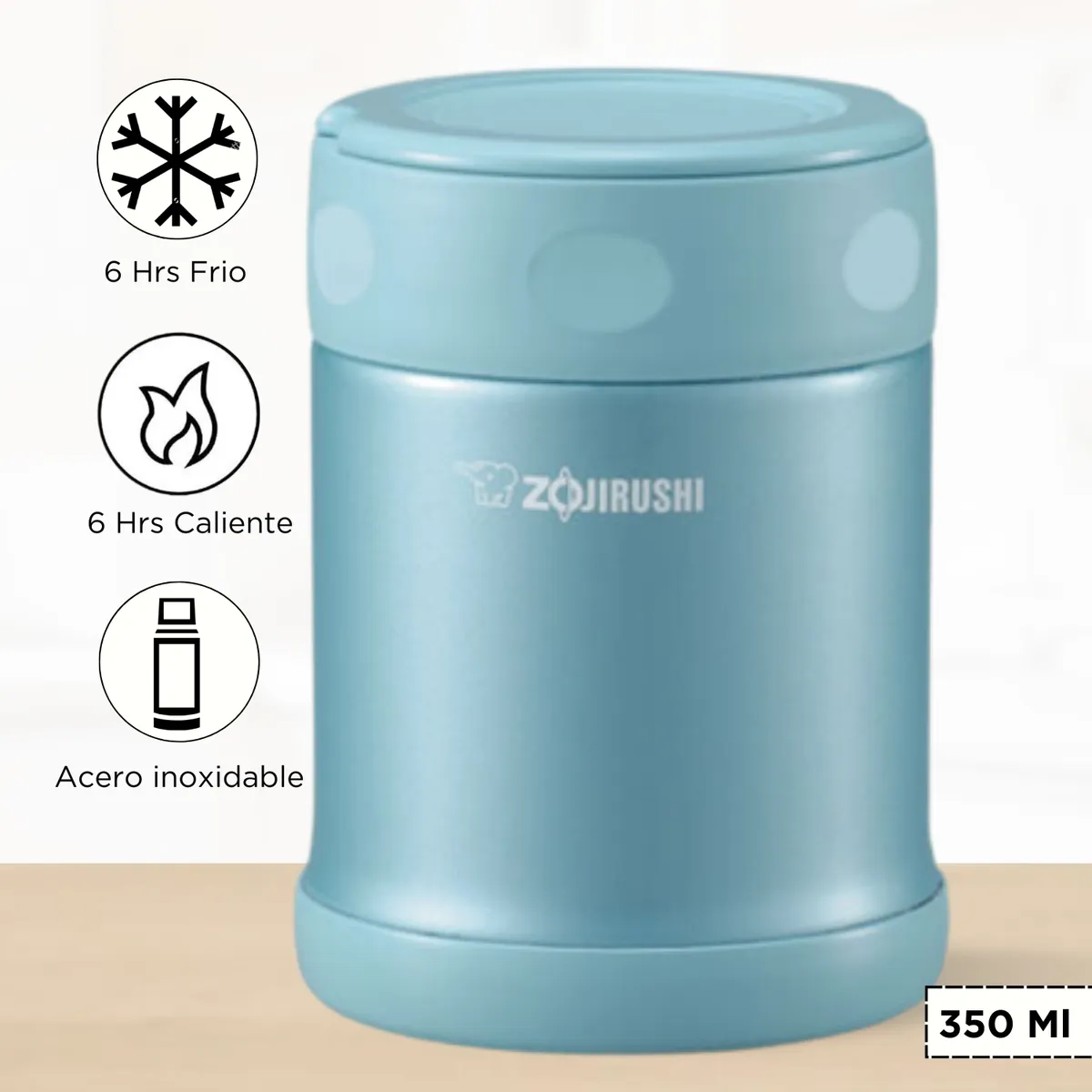 ZOJIRUSHI - Termo de Comida Steel Food Zojirushi Celeste 350 Ml