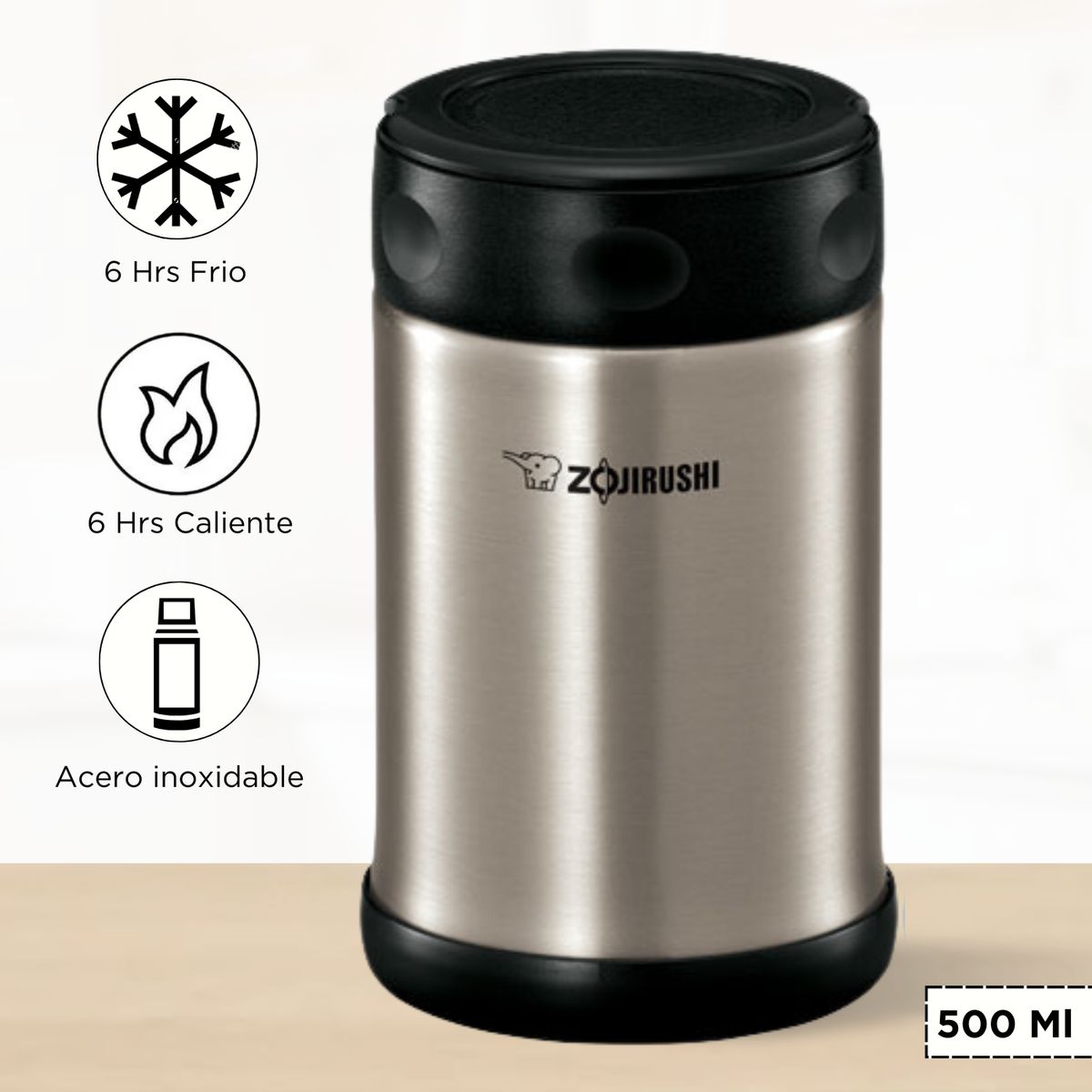 ZOJIRUSHI - Termo de Comida Steel Food Zojirushi Gris 500 Ml