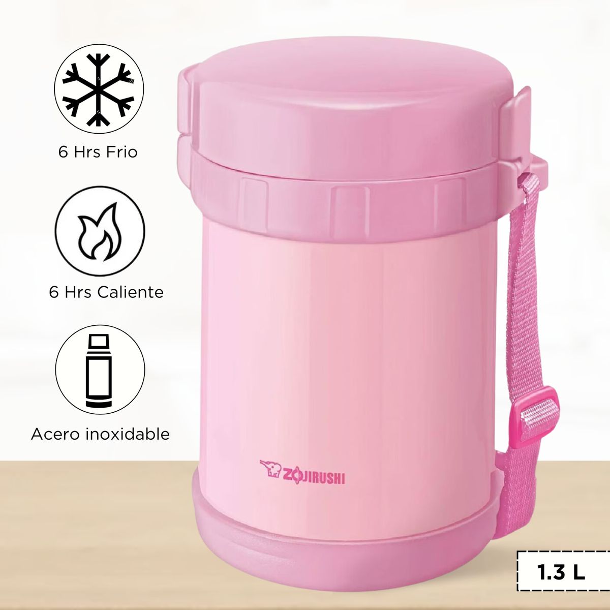 ZOJIRUSHI - Termo de Comida Japon 3 Divisiones Zojirushi Rosado