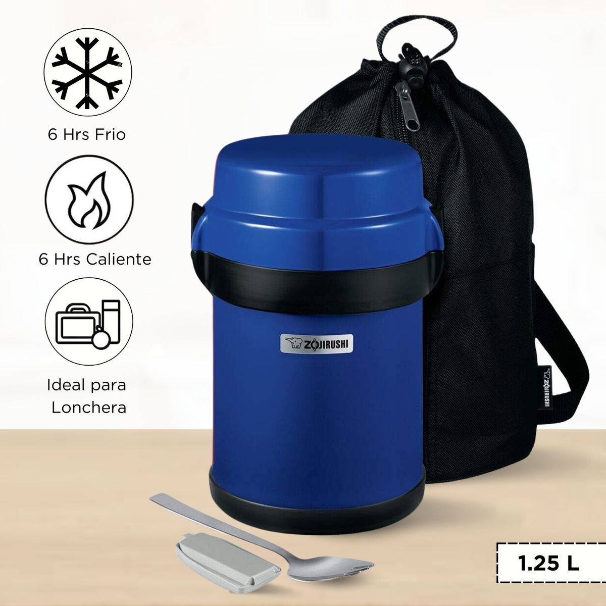 ZOJIRUSHI - Termo de Comida 4 Divisiones Mr Bento Zojirushi Gris 1.23l