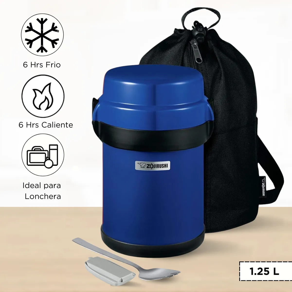 ZOJIRUSHI - Termo de Comida 4 Divisiones Mr Bento Zojirushi Gris 1.23l