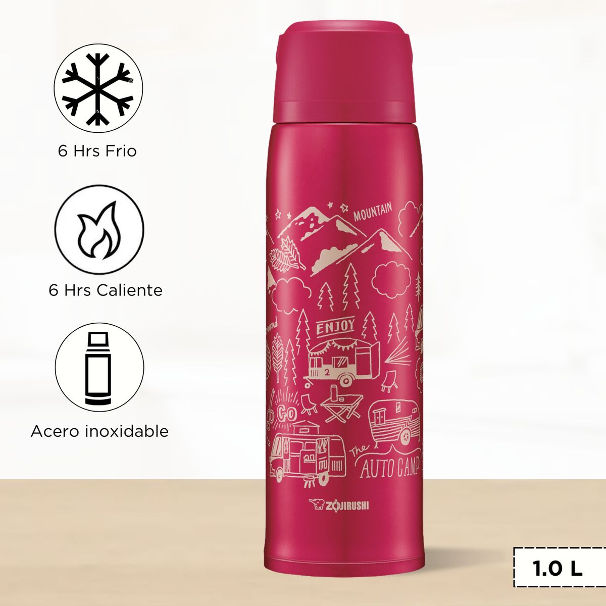 ZOJIRUSHI - Termo de Bebida Stainless Zojirushi Rojo 1.0 L