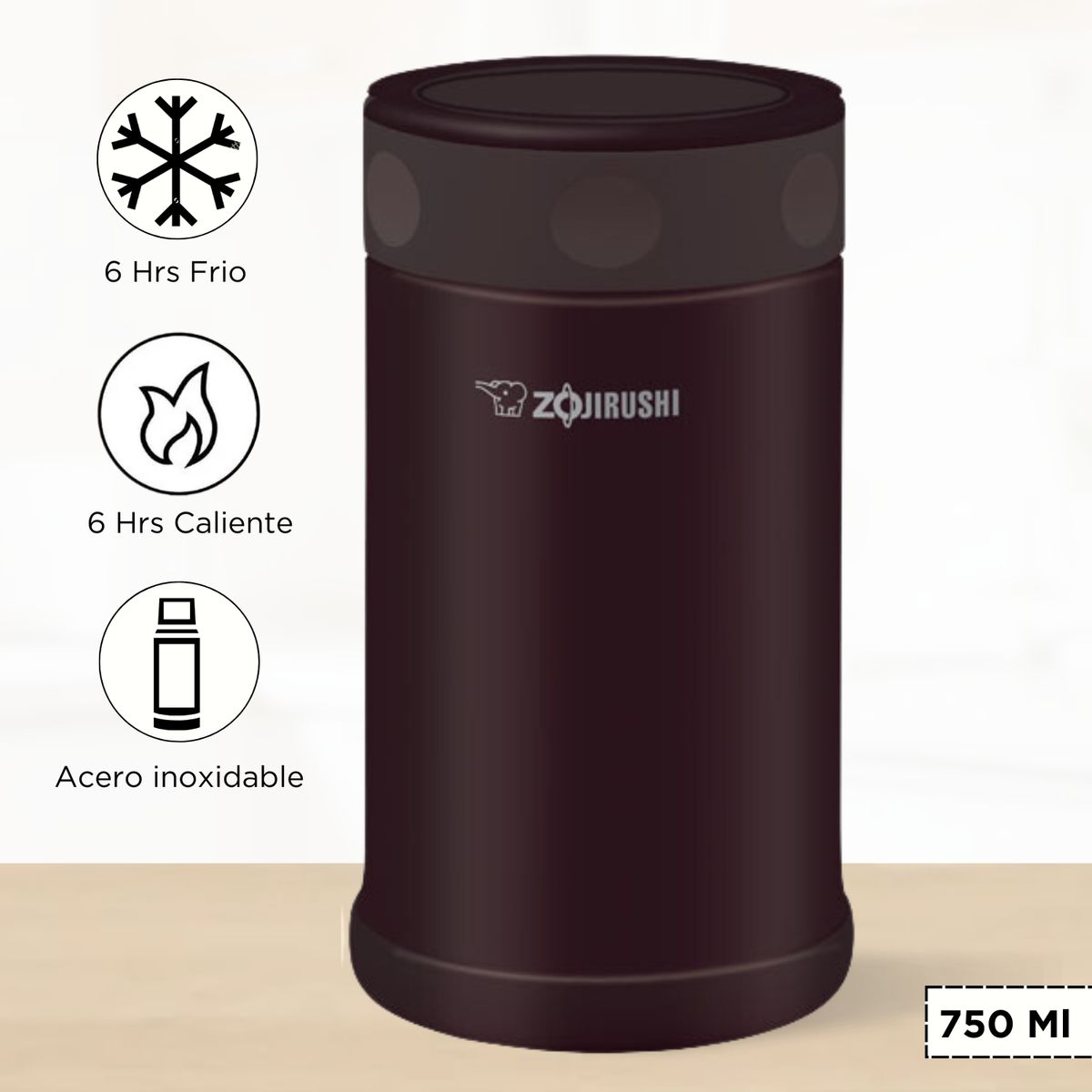 ZOJIRUSHI - Termo de Comida Steel Food Zojirushi Marron 750 Ml