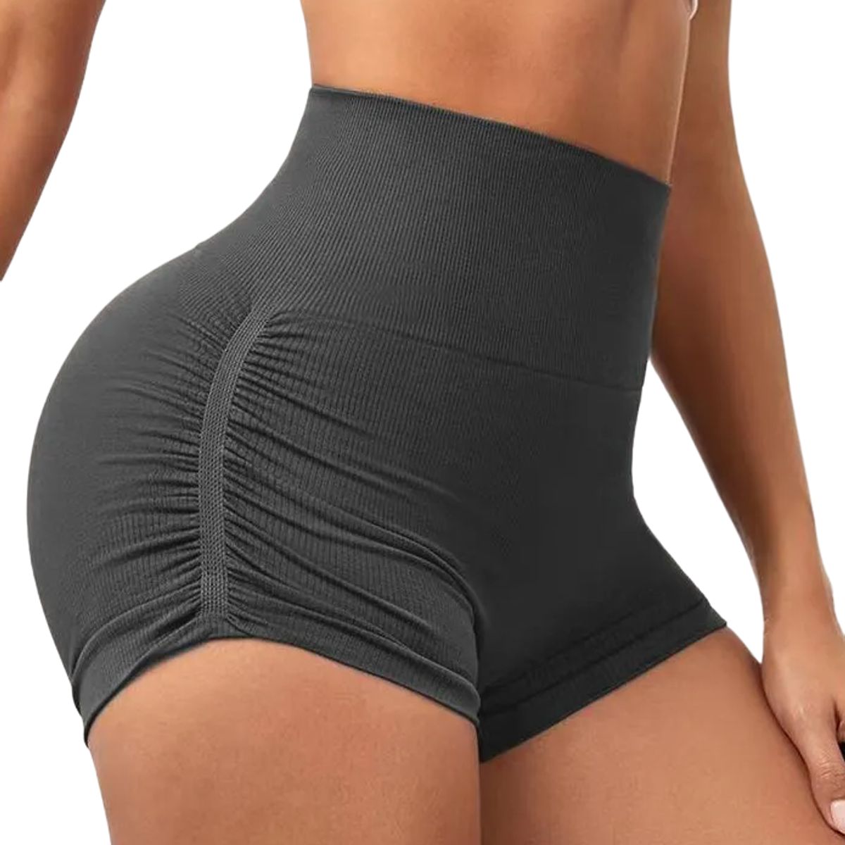 ROYAL PEACH APPAREL - Short deportivo GRIS corte lateral - Ropa deportiva mujer gym